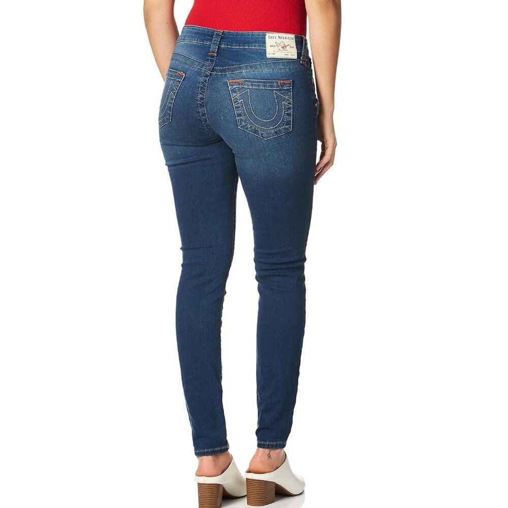 NWT True Religion Women’s Halle Mid Rise Super Skinny Ankle Jeans  32 x 27.5